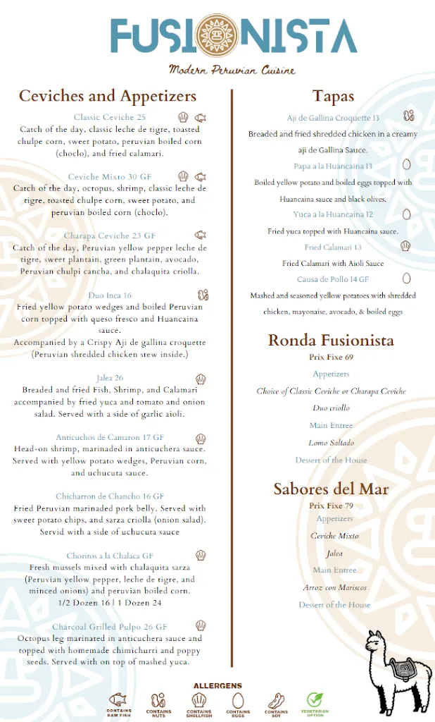 Menü_Fusionista - Modern Peruvian Cuisine_Montclar_Bild_1