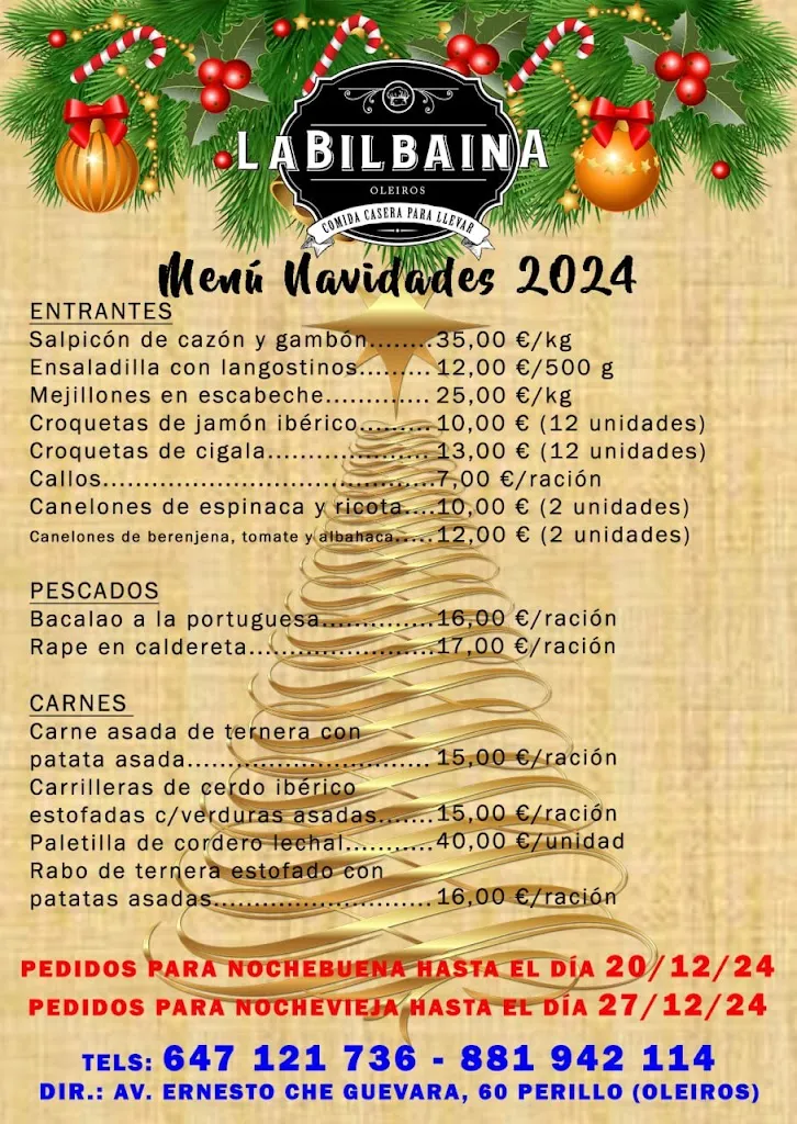 Menu_La Bilbaina_Oleiros_image_1