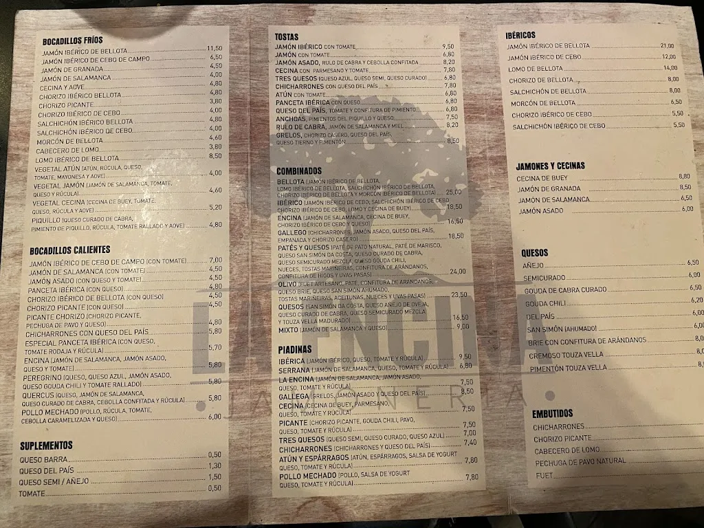 Menu_La Encina Ham Factory_Oleiros_image_3