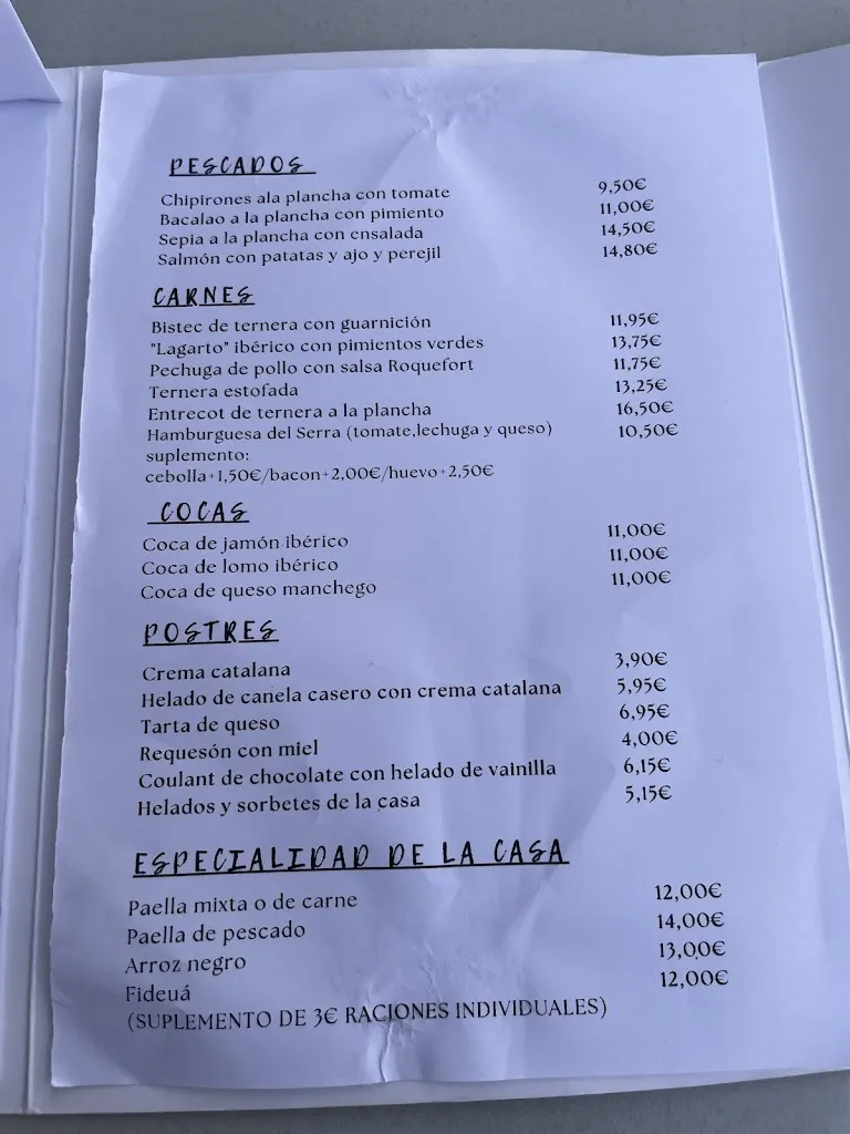 Menu_Bar Serra Restaurant_Montmeló_image_1