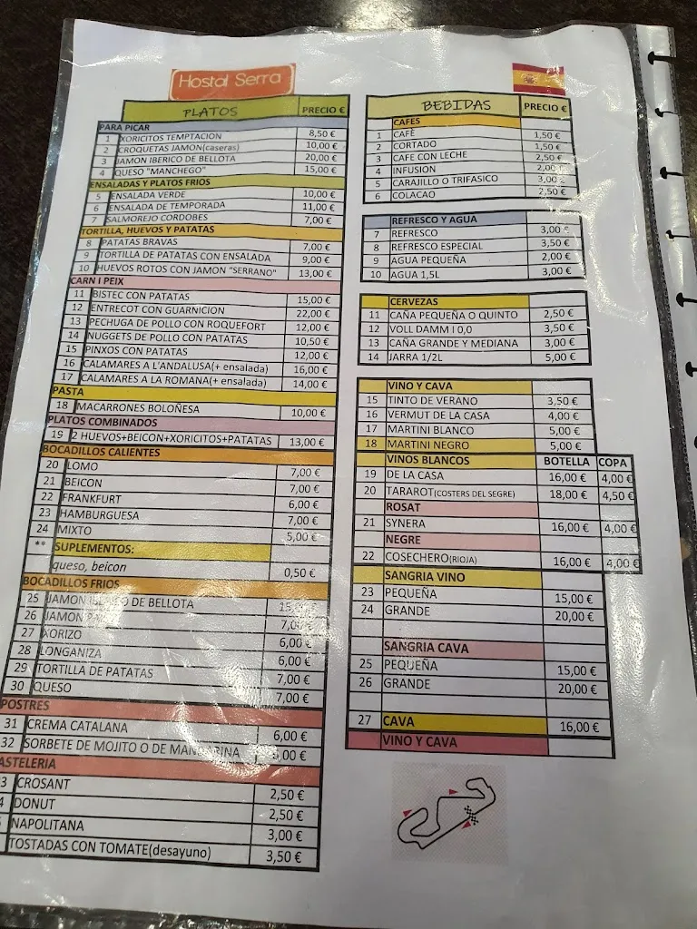Menu_Bar Serra Restaurant_Montmeló_image_2