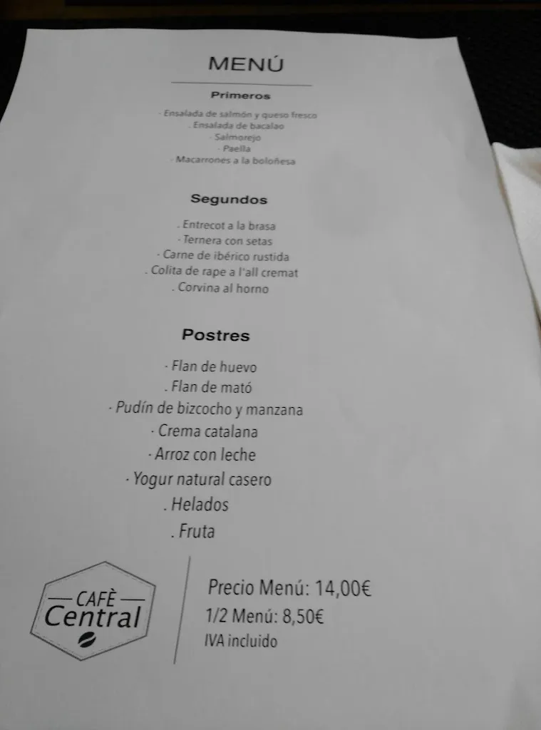 Menu_Bar Cafè Central_Montmeló_image_1