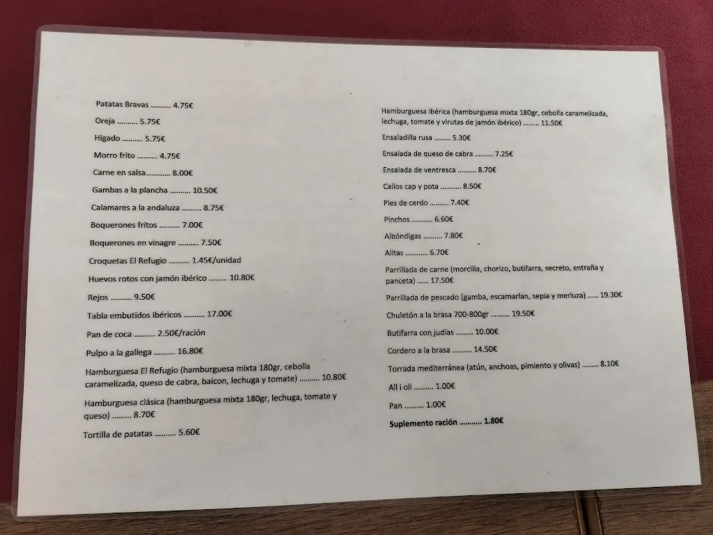 Menu_Torraderia El Refugio_Montmeló_immagine_1
