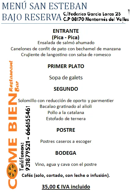 Menü_Brasería Restaurante Come Bien_Montornès del Vallès_Bild_1