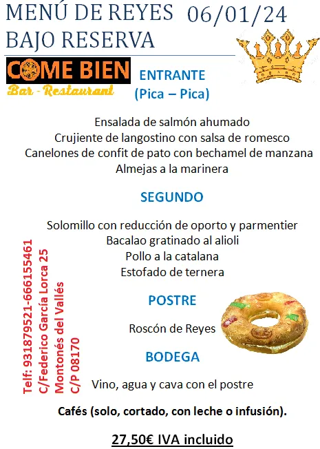 Menü_Brasería Restaurante Come Bien_Montornès del Vallès_Bild_3