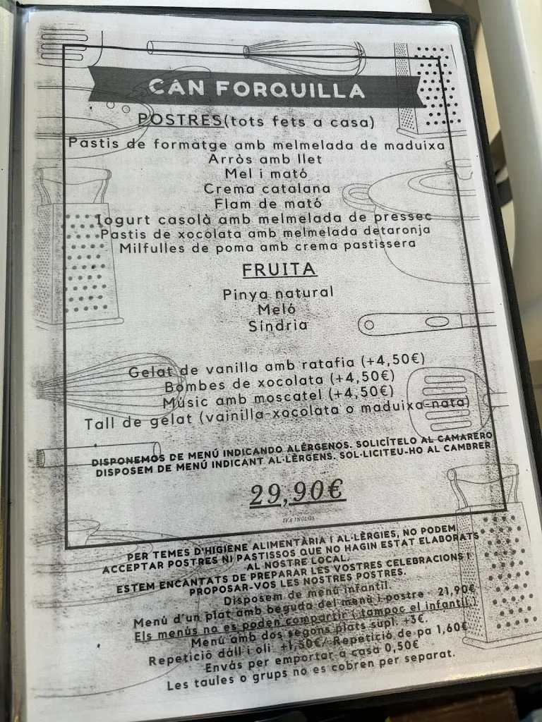 Menu_Restaurant Can Forquilla_Montornès del Vallès_image_4
