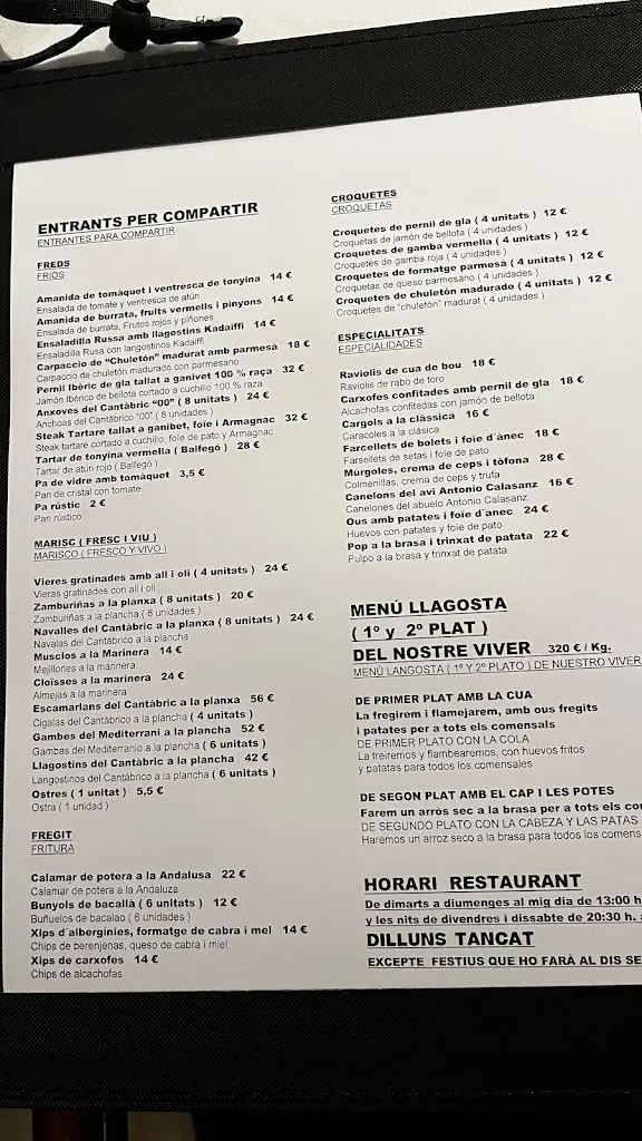 Menu_Restaurant Calasanz_Molins de Rei_immagine_1