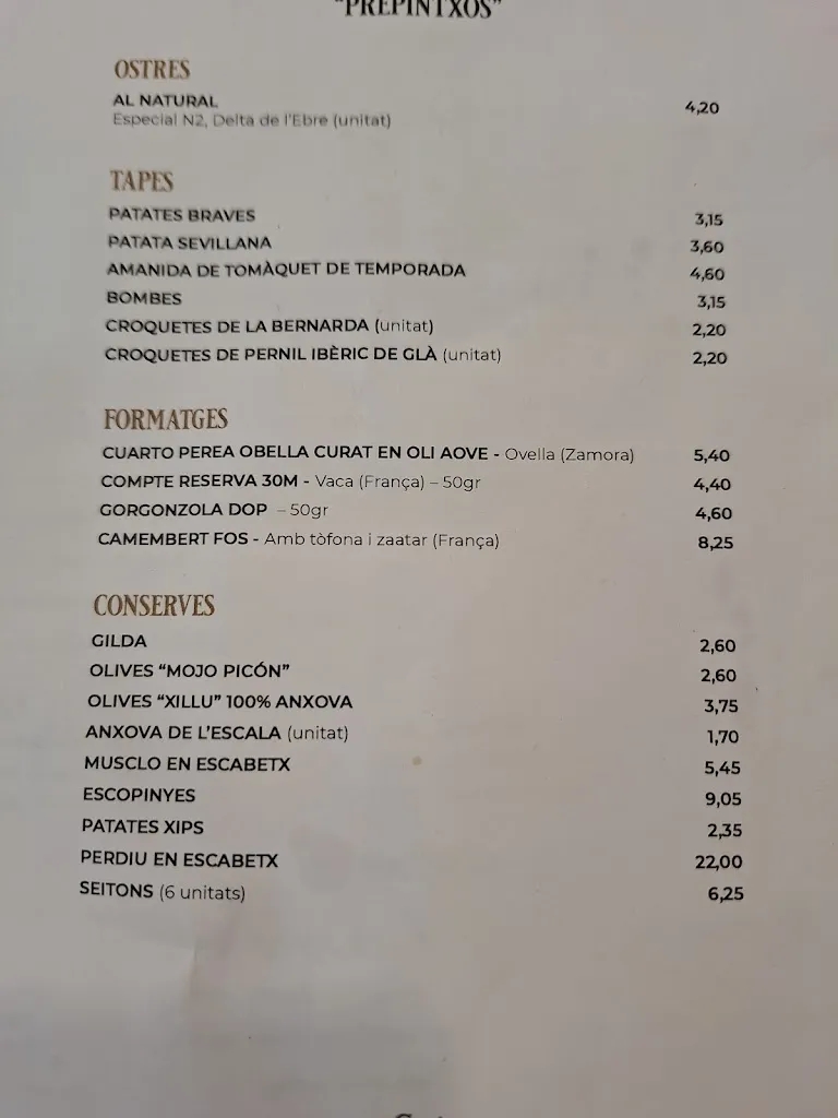 Menü_Pincheria La Bernarda_Molins de Rei_Bild_1