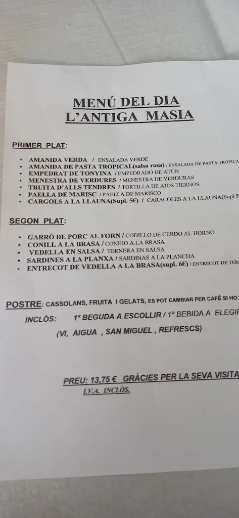 Menu_Restaurant L'Antiga Masia_Òdena_image_1