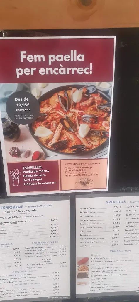 Menu_Restaurant L'Antiga Masia_Òdena_image_2