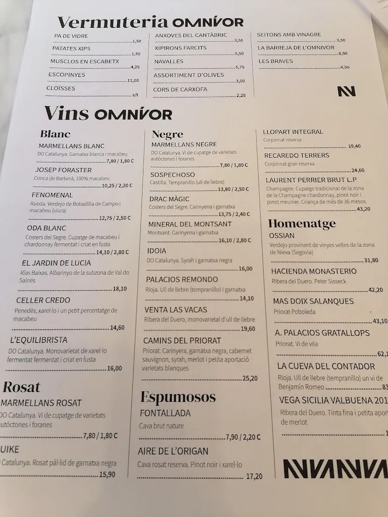 Menu_Omnívor - Vermouth / Restaurant / Cocktails_Olesa de Montserrat_image_3