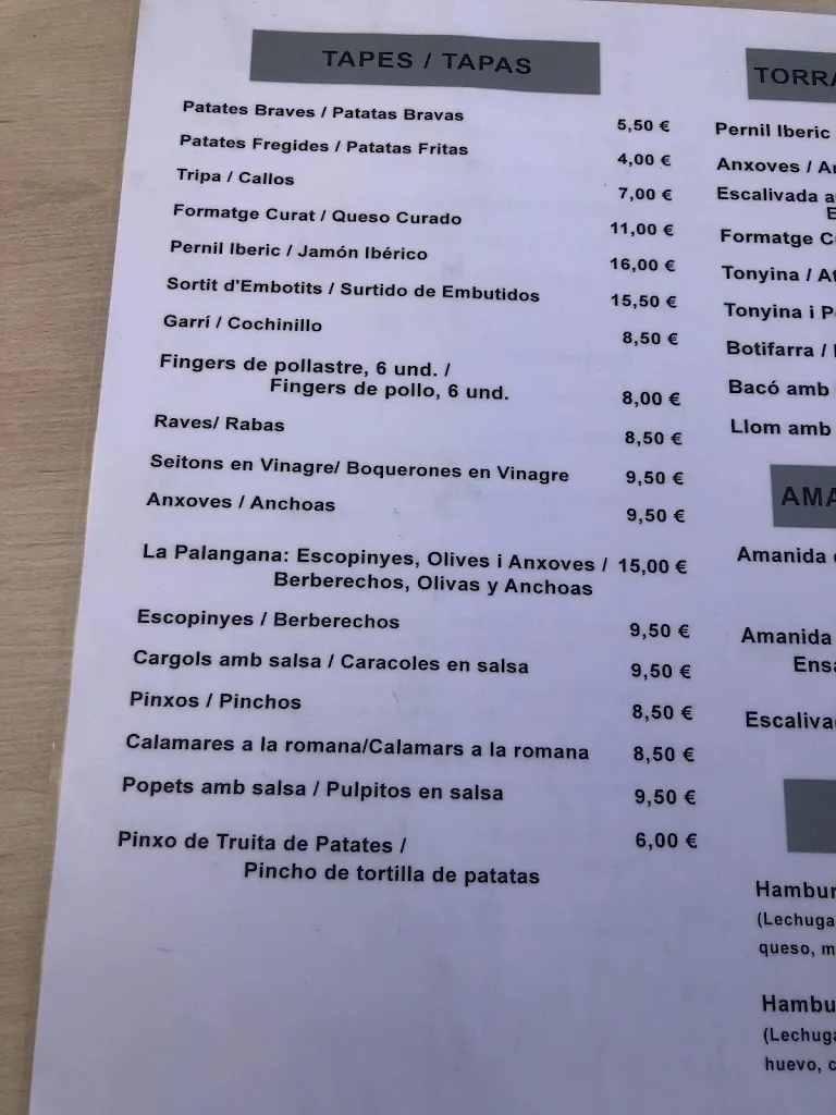 Menu_Bar El Punt D' Olesa_Olesa de Bonesvalls_image_2