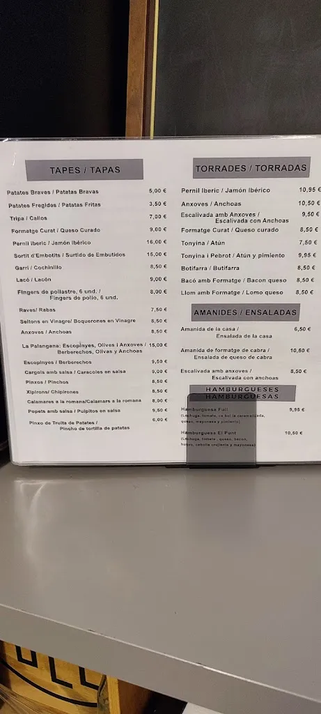 Menu_Bar El Punt D' Olesa_Olesa de Bonesvalls_image_3