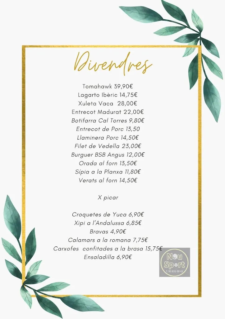 Menu_BAR N9U SPORT_Navarcles_image_1