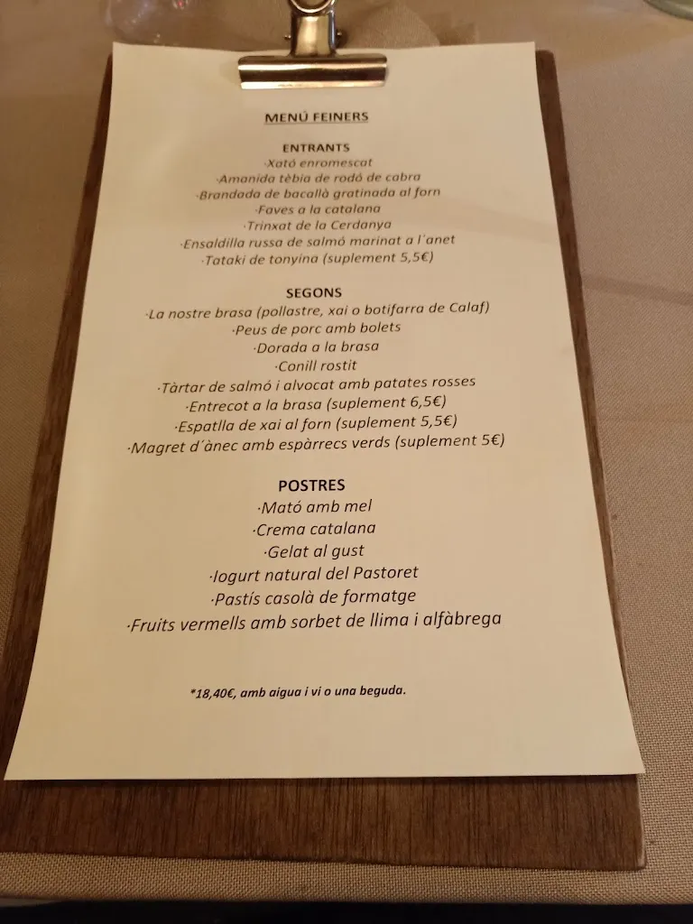 Menu_Restaurant Castell d'Orpí_Orpí_image_4