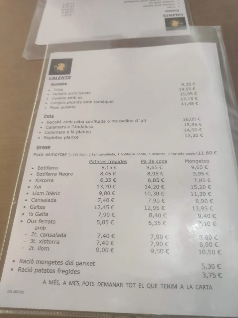 Menu_Restaurant Cal Tatano_Òrrius_image_2