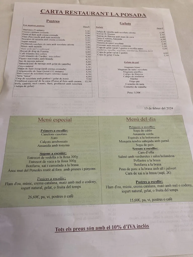 Menu_Restaurant la Posada_Olèrdola_immagine_2
