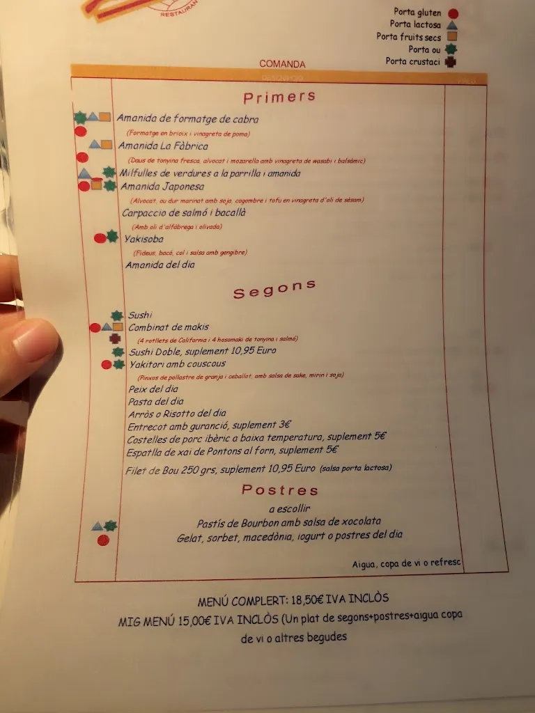 Menu_La Fàbrica_Olèrdola_image_2
