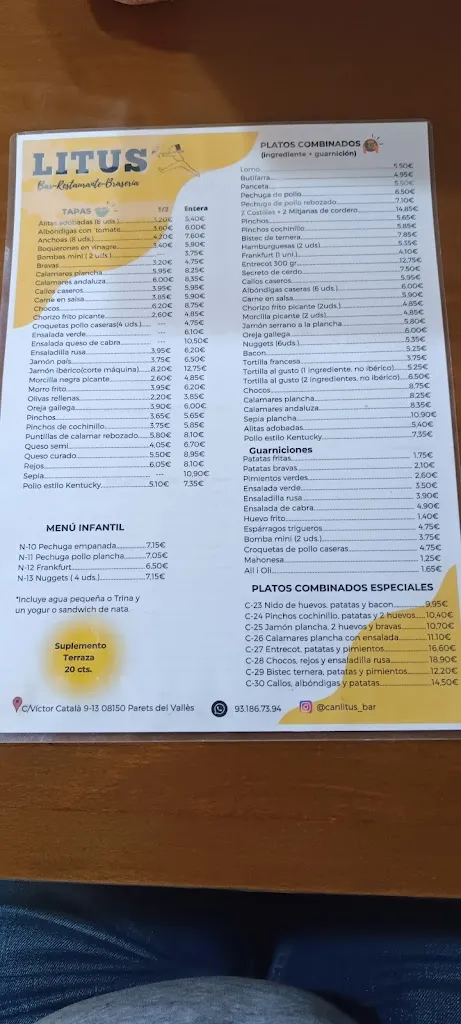 Menu_Bar Restaurant Can Litus_Parets del Vallès_image_3