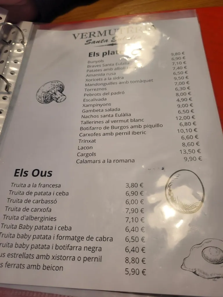 Menu_Vermuteria Santa Eulàlia_Papiol El_immagine_1