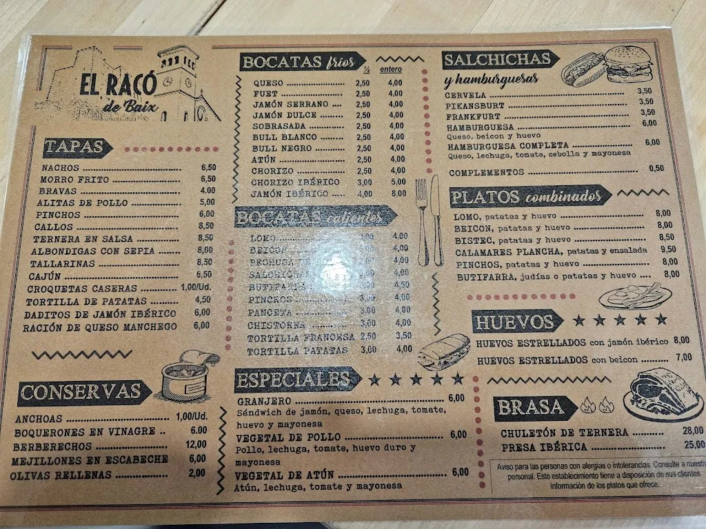 Menu_Bar Restaurant El raco d'abaix_Papiol El_image_1