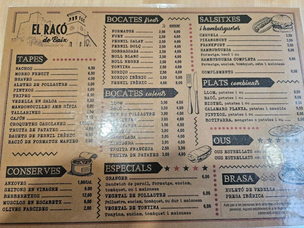 Menu_Bar Restaurant El raco d'abaix_Papiol El_image_2