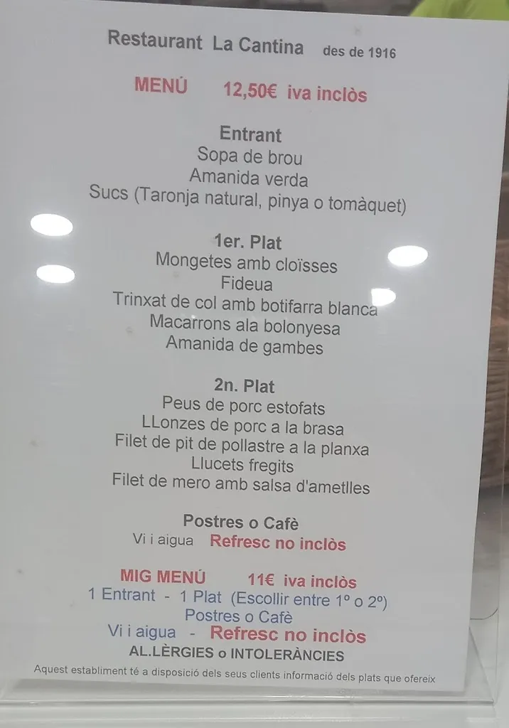 Menu_Restaurant la Cantina_Piera_image_2