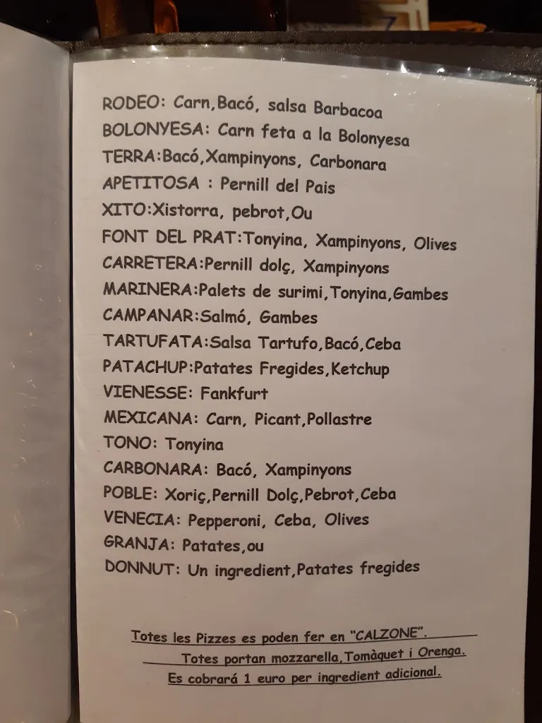 Menu_pizzeria la Bòbila_Piera_immagine_1