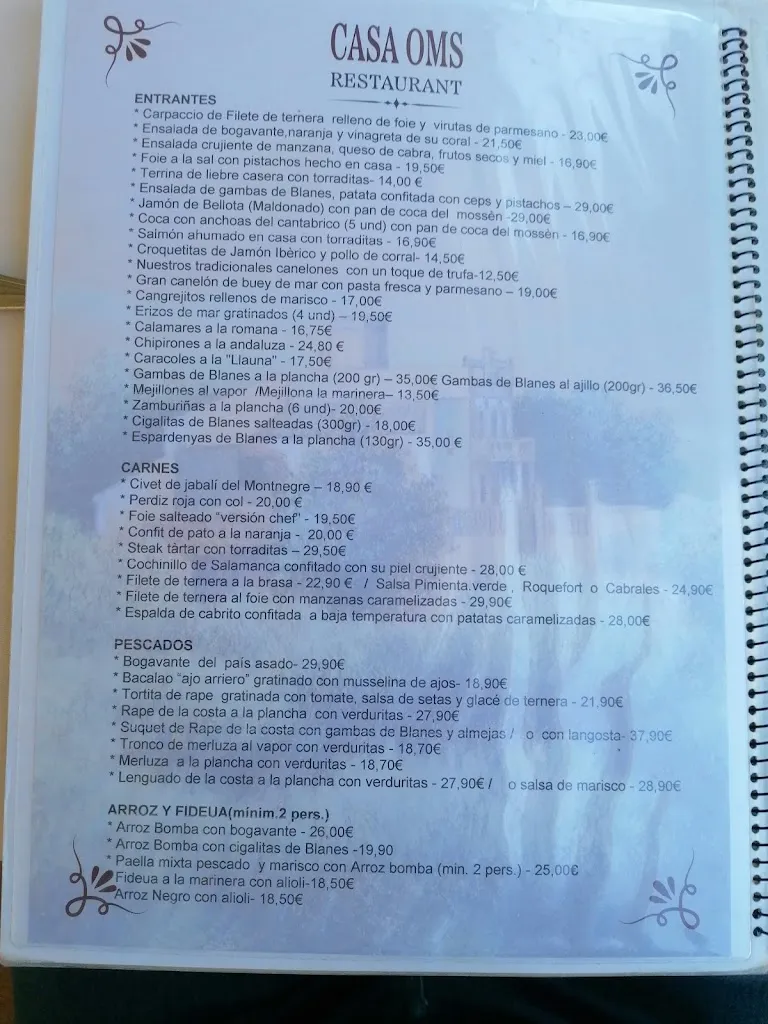 Menu_CASA OMS RESTAURANT_Palafolls_immagine_3