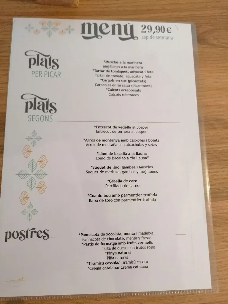 Menu_Restaurant - La Porxada_Palafolls_image_1