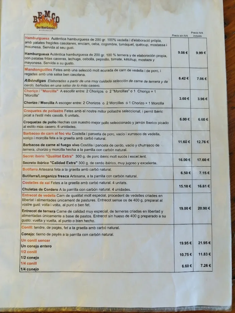 Menu_Restaurant El Corral del Pollo_Palafolls_image_1