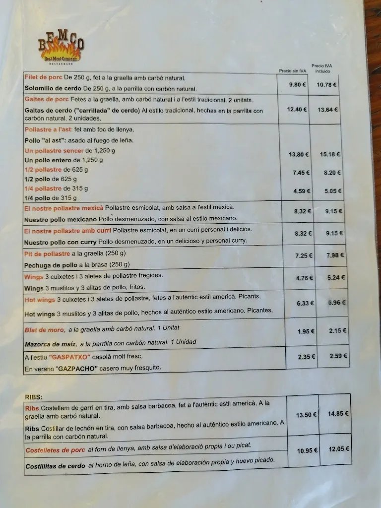 Menu_Restaurant El Corral del Pollo_Palafolls_image_2