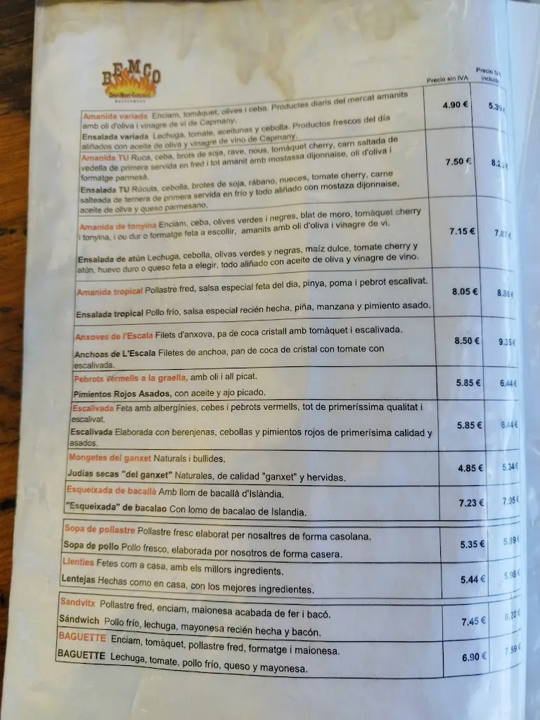 Menu_Restaurant El Corral del Pollo_Palafolls_image_3