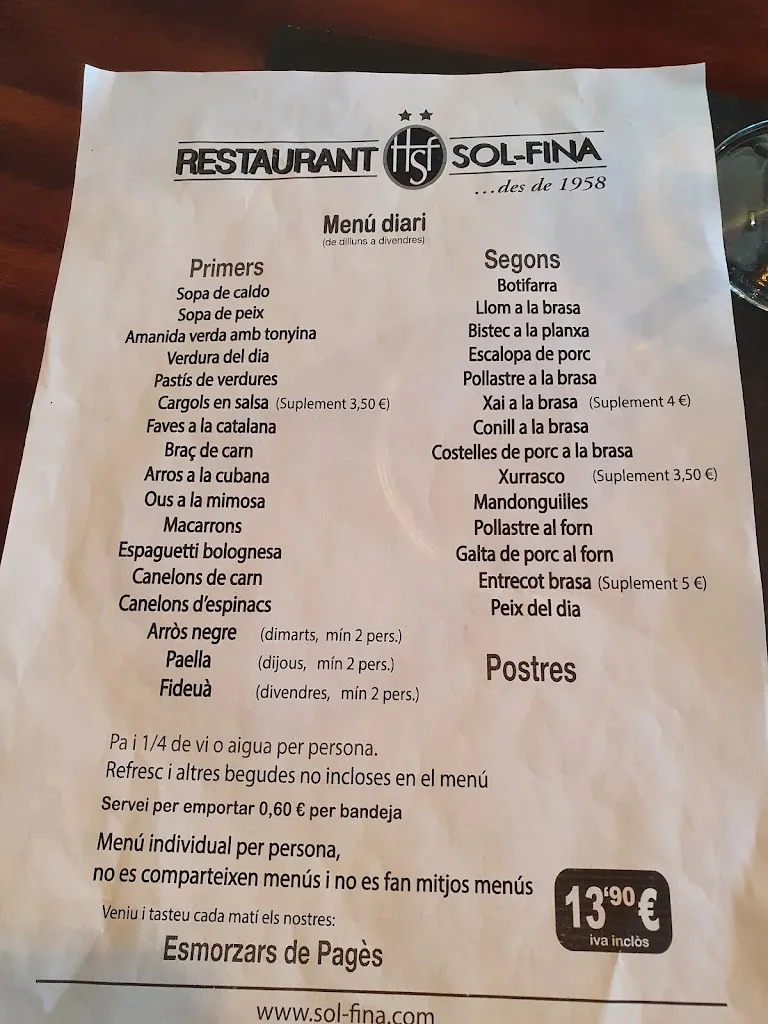 Menu_Hostal Solfina_Palafolls_image_4