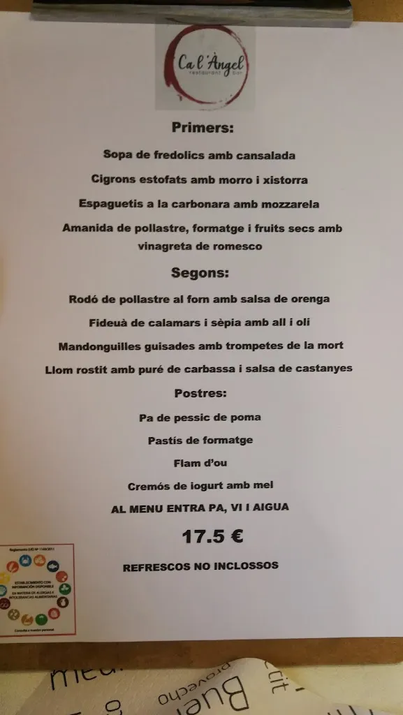 Menu_Bar Ca l'Àngel_Pobla de Lillet La_image_4