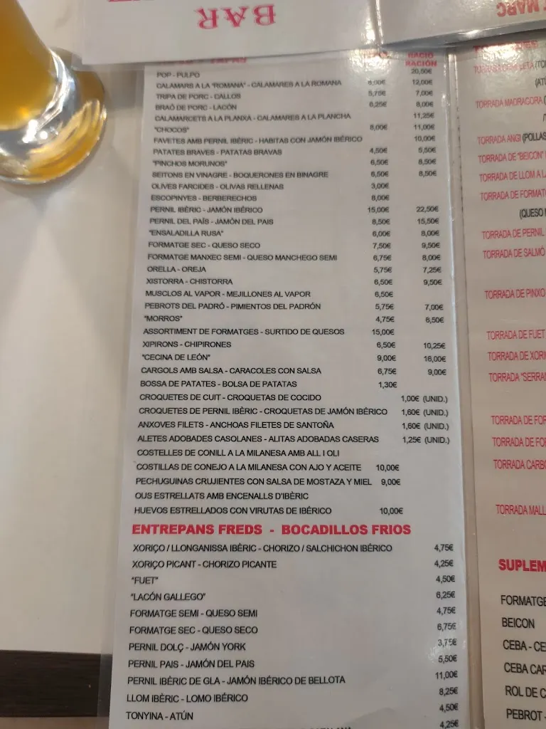 Menu_Bar Petit Marc_Montcada i Reixac_image_1