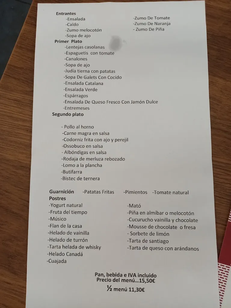 Menu_Bar Restaurant Ca l'Estany SL_Montcada i Reixac_image_1