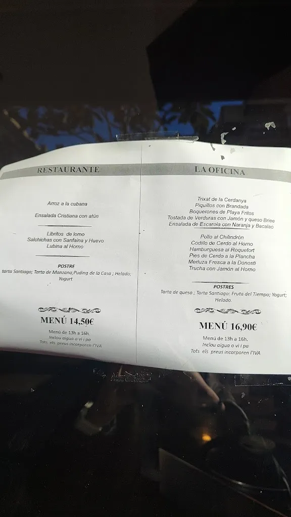 Menu_Restaurant la Oficina_Montcada i Reixac_image_1
