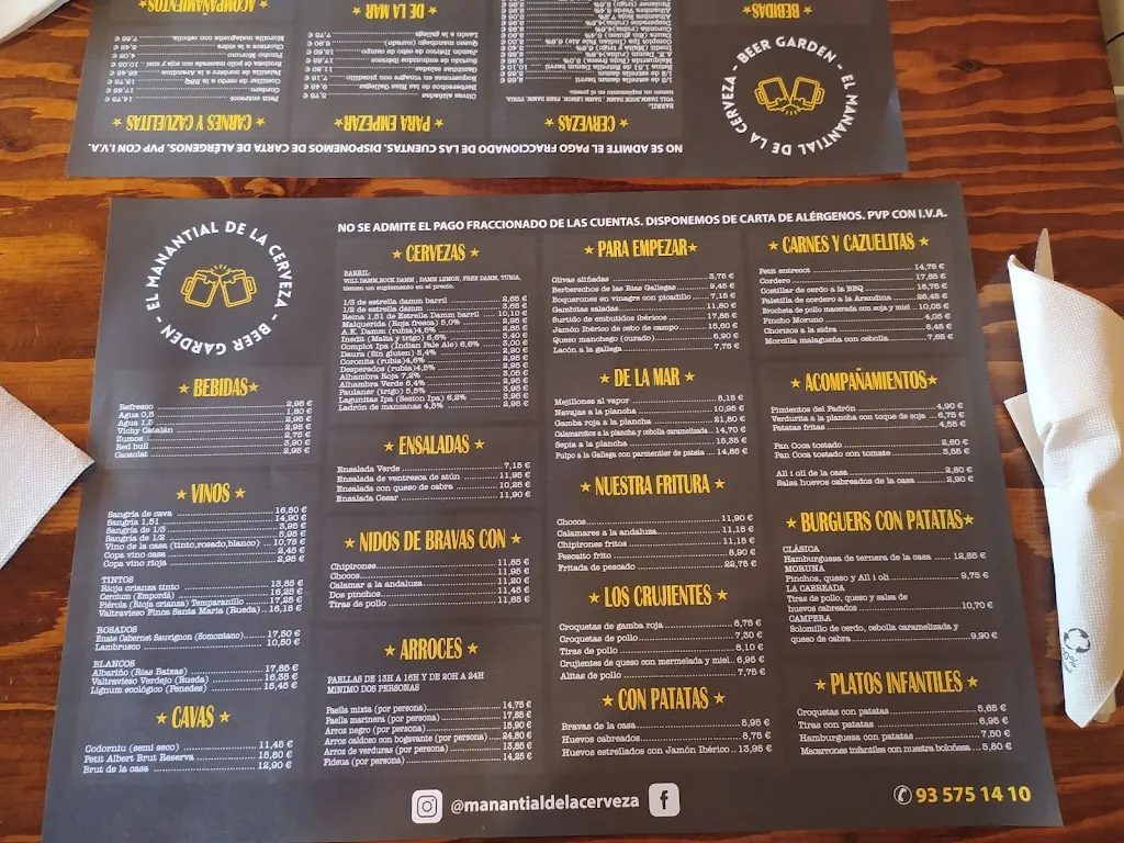 Menü_El Manantial de la Cervesa_Montcada i Reixac_Bild_2