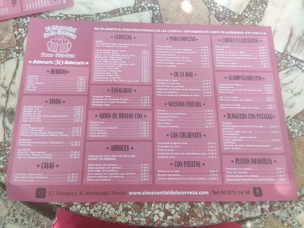 Menü_El Manantial de la Cervesa_Montcada i Reixac_Bild_3