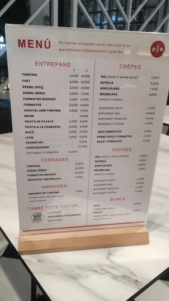 Menu_Pa Artesà Degustació_Montcada i Reixac_immagine_1