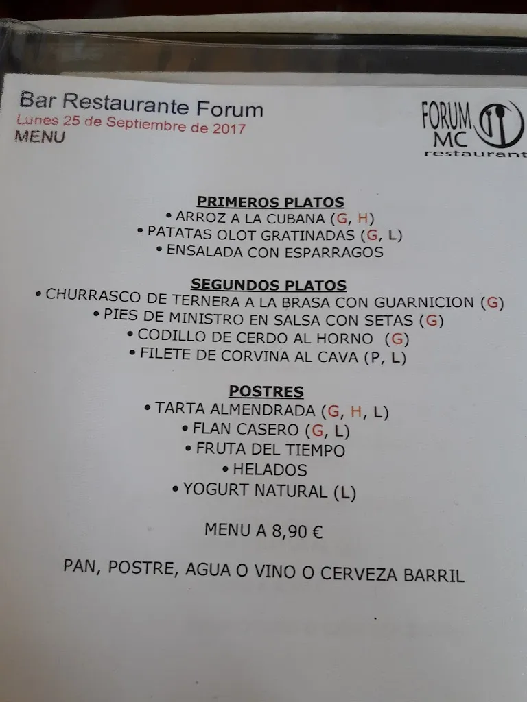 Menu_Bar Restaurante Forum_Montcada i Reixac_image_3