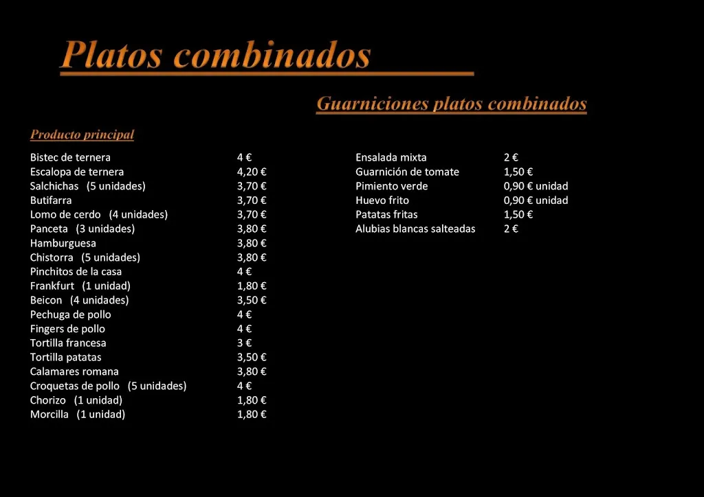 Menu_Bar el parador_Montcada i Reixac_image_3