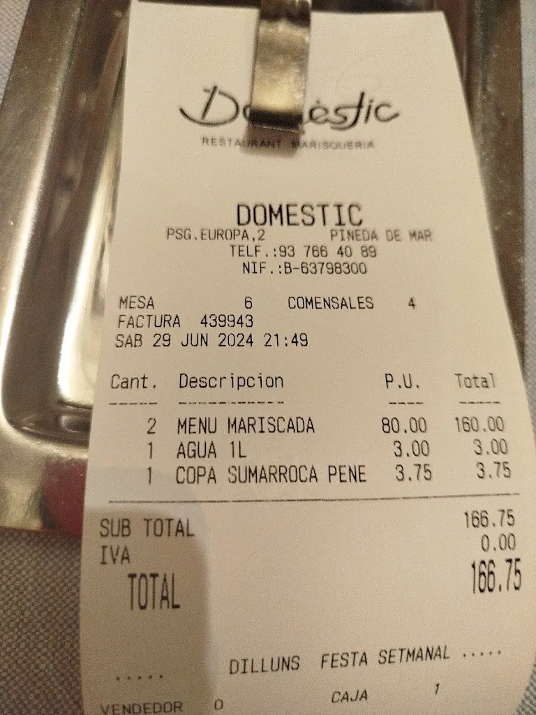 Veronika Józan_Marisqueria Domèstic_Pineda de Mar_review