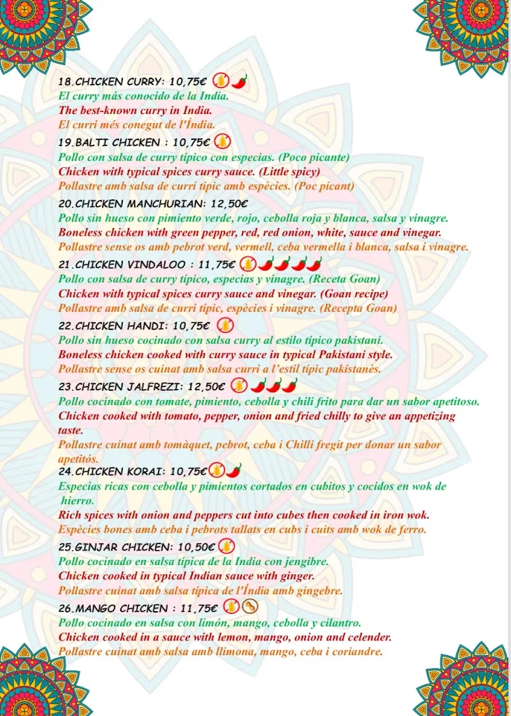 Menu_Indian Palace_Pineda de Mar_immagine_1