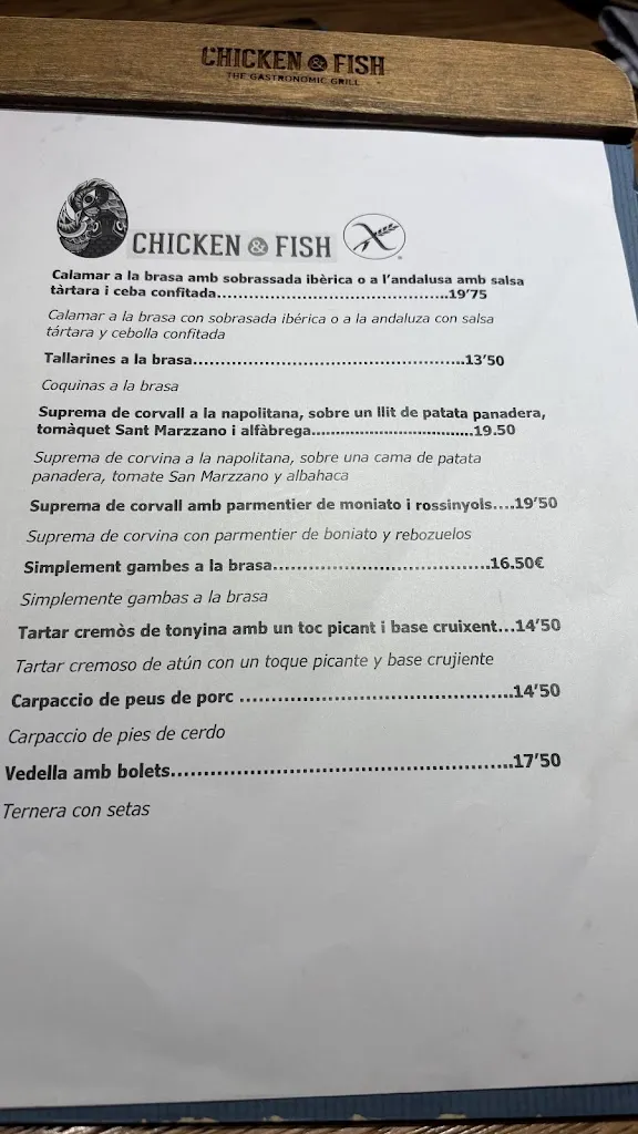 Menu_Chicken and Fish Grill_Pineda de Mar_image_1