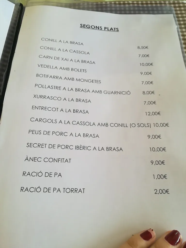 Menu_Restaurant Els Caçadors_Pontons_image_1