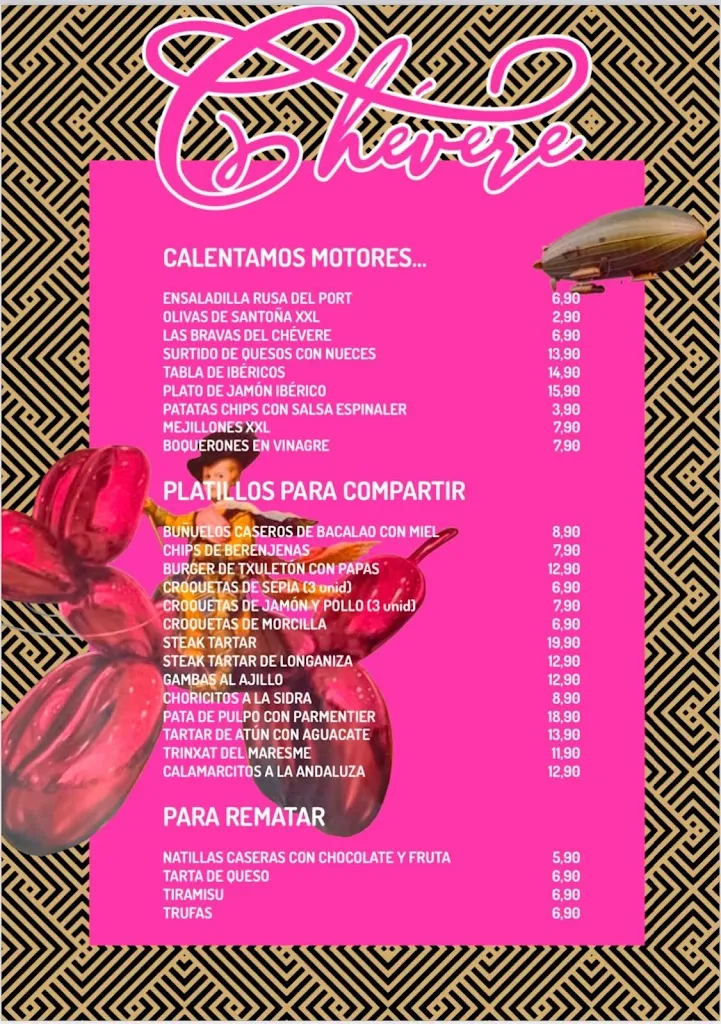 Menu_Restaurant Chévere Premià de Mar_Premià de Mar_image_1
