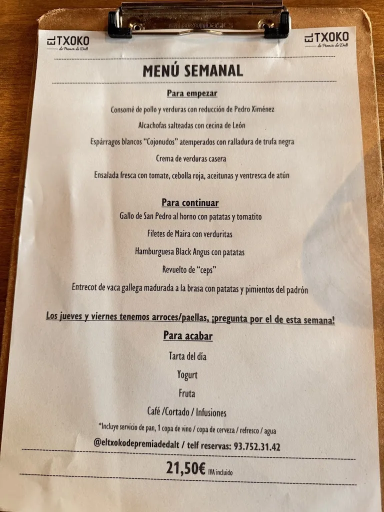 Menu_El Txoko de Premià de Dalt_Premià de Dalt_image_1