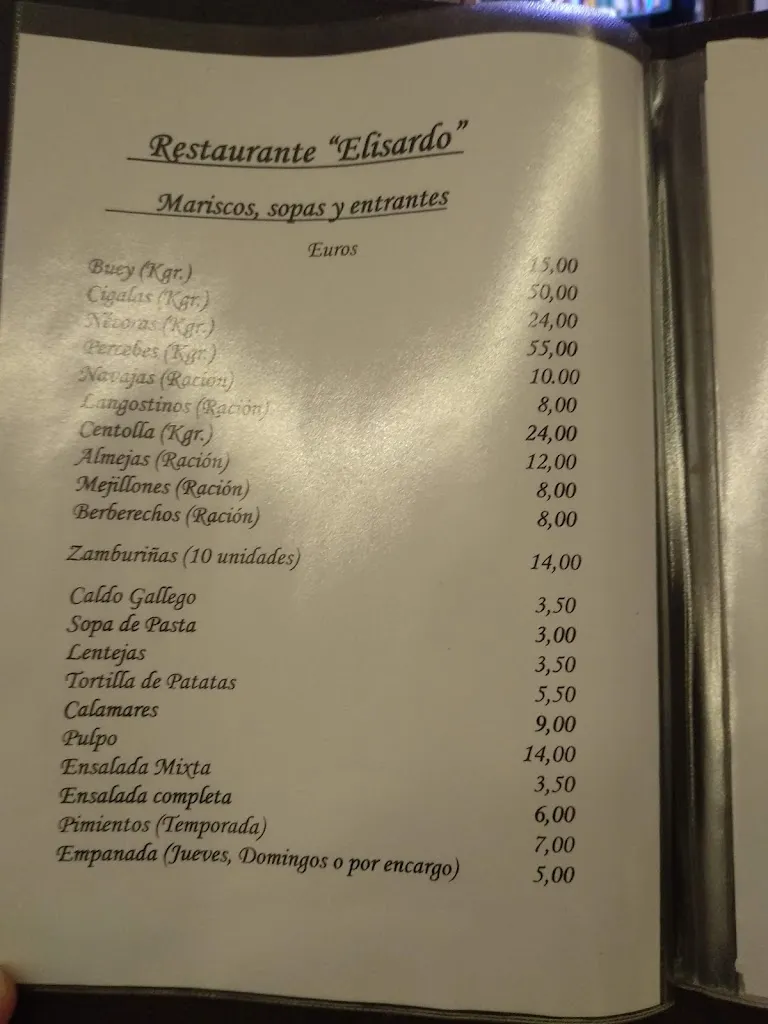 Menu_Hotel Restaurante Elisardo_Noia_image_1